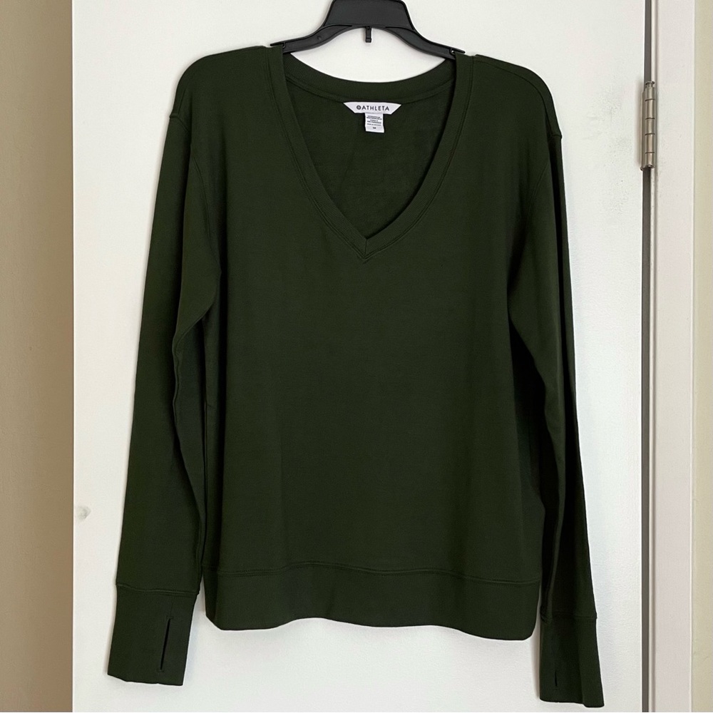 Athleta Sunrise V-Neck Sweatshirt M